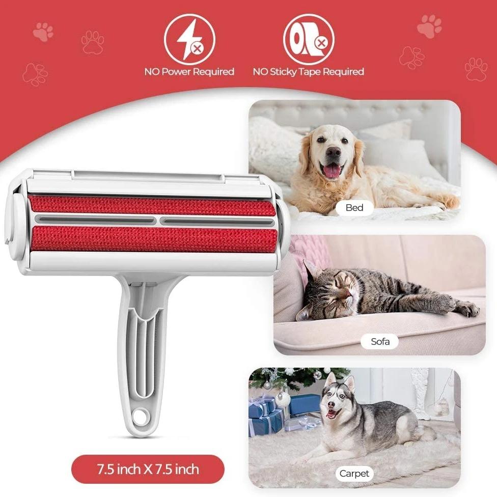 2025 Self-Cleaning Lint Pet Hair Remover Brush Cat Dog Fur Removing for Furniture Carpet Couch Sustainable Plastic Material