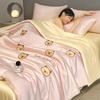 Zhenbuchuo Besticktes Eisseiden-Sommerquilt-Set