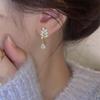 French Leaf Pearl Water Drop Zircon Earrings Women's Light Luxury Premium Versatile Earrings Small Temperament Exquisite Earrings