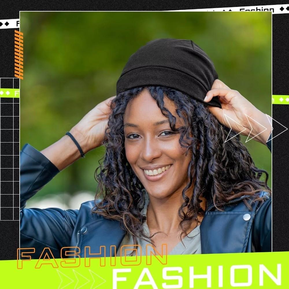 Breathable Beanie Cap Satin-Lined Night Sleep Hat Fashion Skull Cap  For Men Women