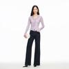 VEROMODA Women's V-Neck Bow Tie Ruffle Knit Top