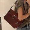 Hand-held Briefcase, Leather Single-shoulder Underarm Bag, Unisex Crossbody Messenger Bag