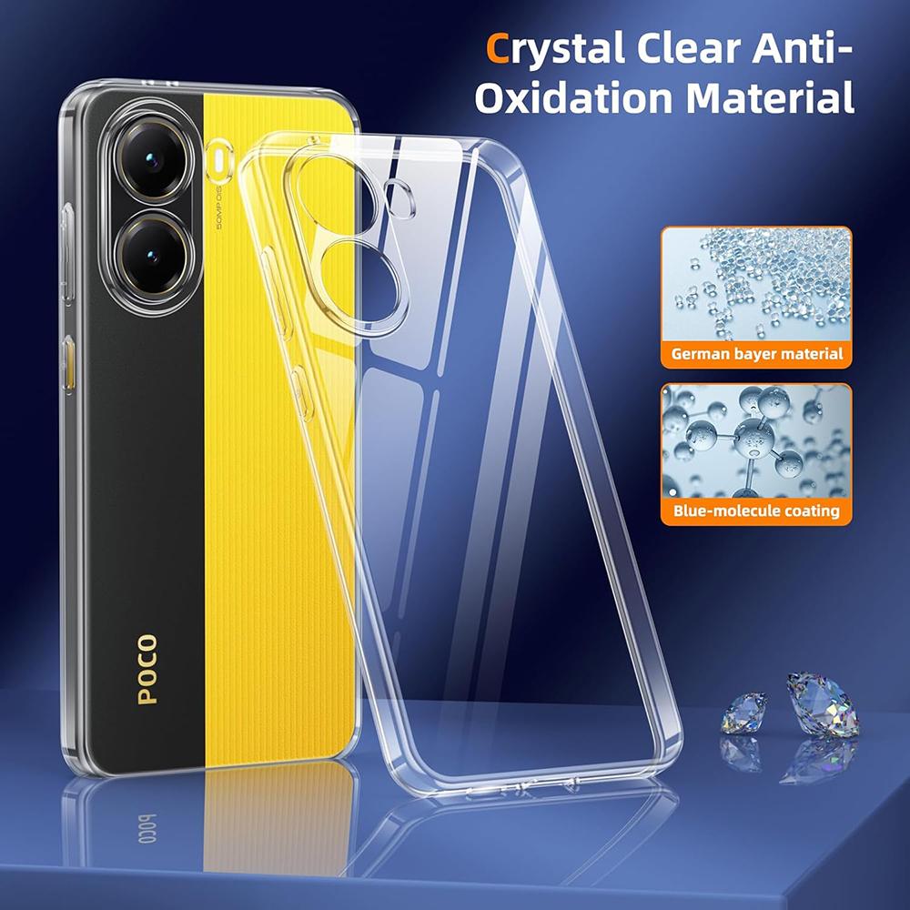 Silicone Case For Xiaomi Poco X7 X6 F6 X5 F5 F4 F3 X3 GT Soft Ultra-Thin Transparent Back Cover Clear Shockproof Shell Clear