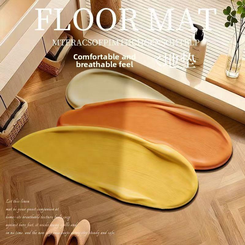 Silicone Diatom Mud Bathroom Absorbent Non Slip Rug With Cartoon Pattern For Home Use