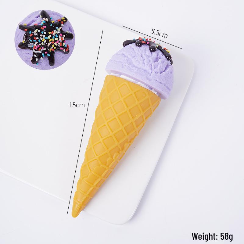 Handcrafted Realistic Ice Cream Ball Display Prop - Macaron Color Cone Toy