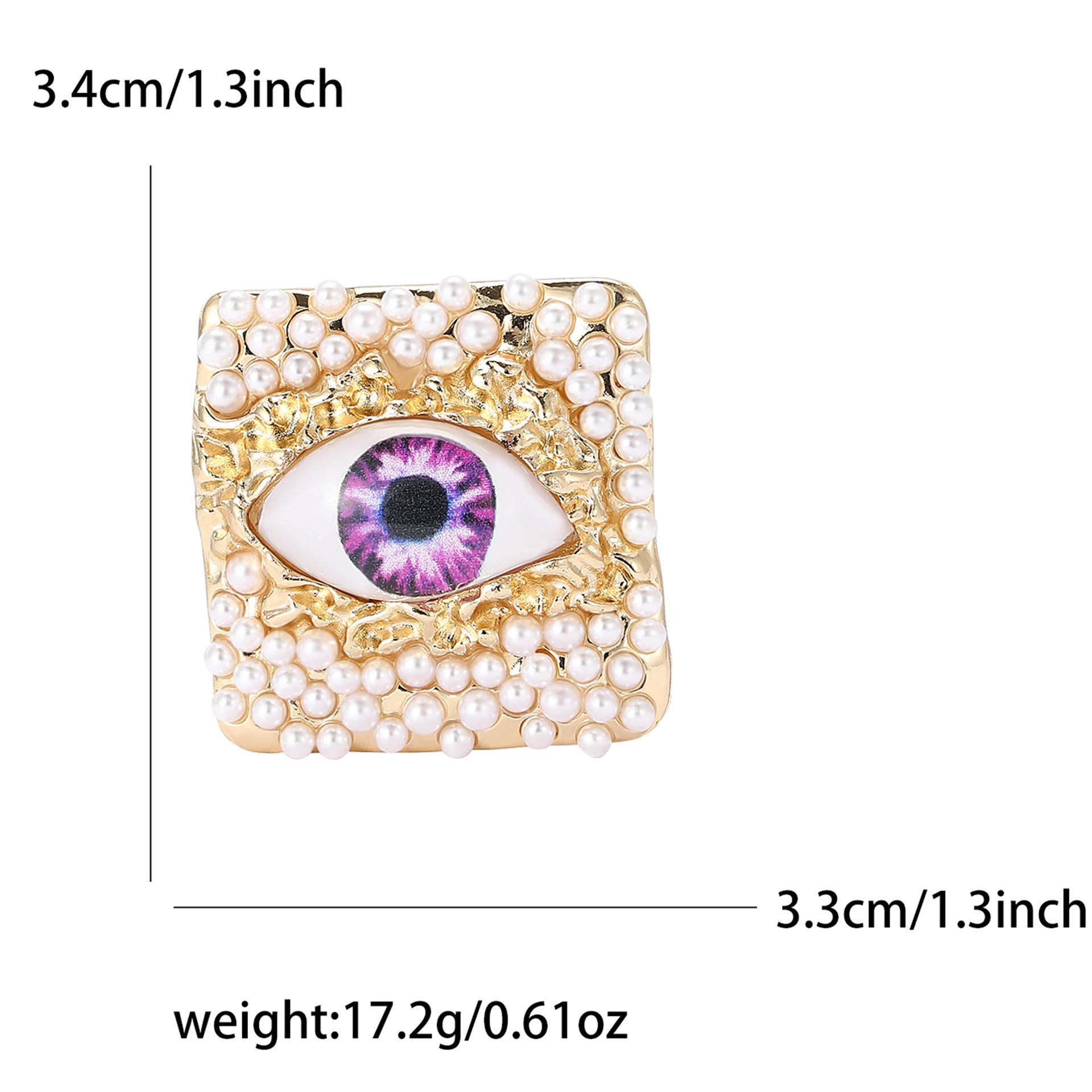 

Дизайнерська сплав квадратна перламутрова брошка Око диявола креативний універсальний чоловічий та жіночий одяг корсажна шпилька з орнаментом