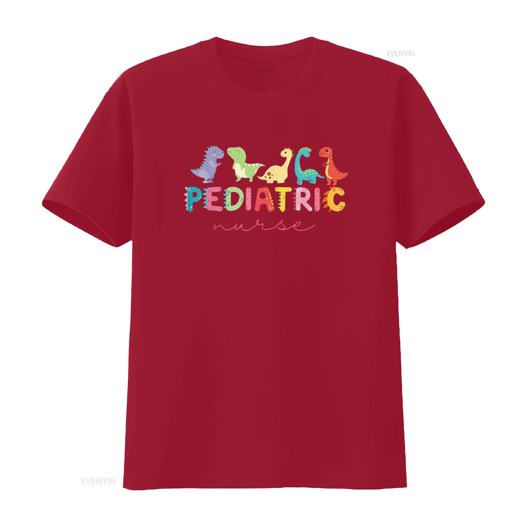 

PICU Pediatric Nurse Dinosaurs Peds Crew Appreciation T Shirt vintage Washed Stylish Breathable Casual Top For Everyday Wear S