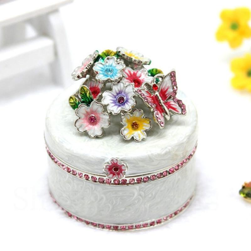 Butterfly and Flower Jewelry Storage Box Multifunctional Organizer for Earrings Bracelets Necklaces Accessories Holder