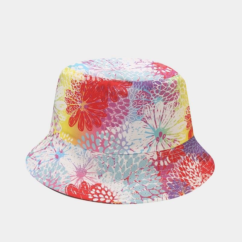 Classic Vintage Print Doublesided Sun Hat For Men Women Summer Outdoor Uv Protection