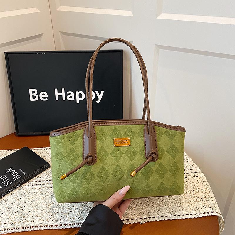 Simple retro niche texture underarm bag women's autumn new suede commuter bag simple shoulder bag