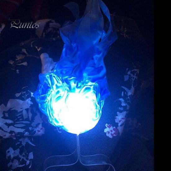 Glowing Flame Effect Toy Floating Fireball Prop, LED Halloween Handheld Prop for Cosplay, Realistic Burning Battery Powered Stage Light Party