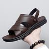 Fashion High Quality Men Sandals Summer Genuine Leather Sandals Man Dual-use Slippers Non-slip Bottom Casual Business Beach Men Sandals