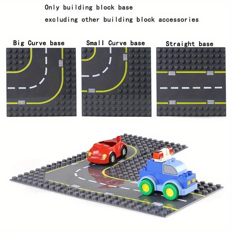 7.51in * Large Particles Dot City Road Street Baseplate Straight Curve Constructing Blocks Bricks Base Plate Children Toys