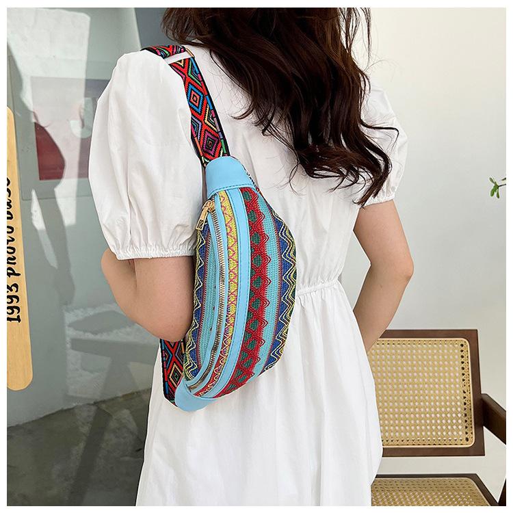Ethnic Style Cloth Bag Fashion Simple Crossbody Bag Travel Crossbody Small Bag Lightweight Tide Bag
