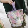 Korean Style Fresh Flower Bucket Bag Lunch Bag Mummy Bag Portable Canvas Handbag  Outdoor