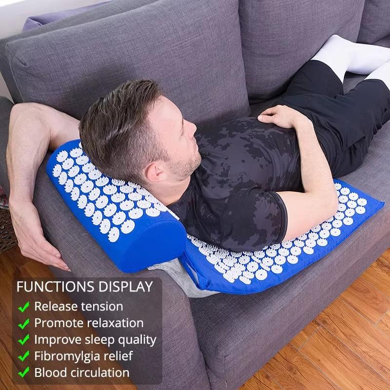 Massager Yoga Mat Cushion Acupressure Massage Mat Sets Spike Fitness Yoga Pilates Relieve Stress Back Pain Applicator