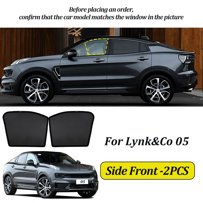 Linnunu for Lynk & Co 05 Lie Car Sunshade Magnetic Mesh Curtain Side Window Sun Shade Uv Protection Visor Summer Accessories
