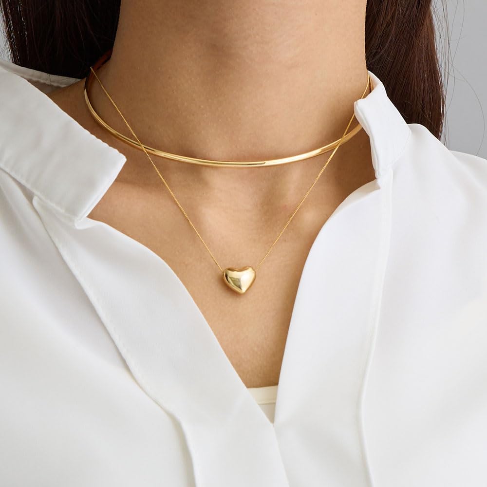 [MELODY] [Melody Accessories] Necklace, Made In Japan, K18GP Metal Heart Pendant Jewelry, Mirror Ball (Gold Color)