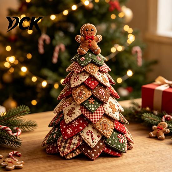 Kit Artigianale Albero di Natale da Tavolo Kit Trapuntato Fai da Te, Set Patchwork di Tessuto 3D per Progetti di Cucito Principianti Principianti, Decorazione Festiva Fatta a Mano con