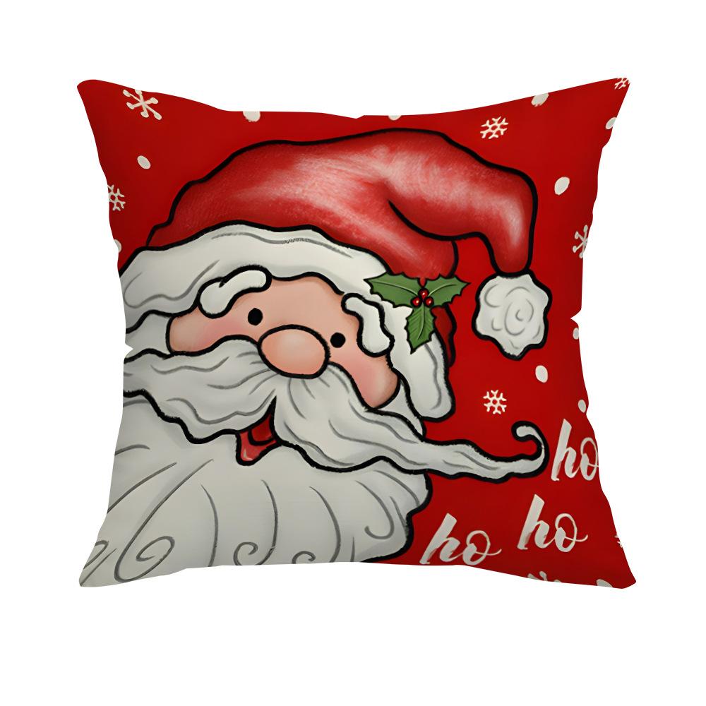 New Red Christmas Santa Claus Elk Home Decoration Pillow Cover