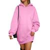 Womens Long Sleeve Hoodie Dress Womens Versatile Drawstring Pullover Sweatshirt Hoodie Dress