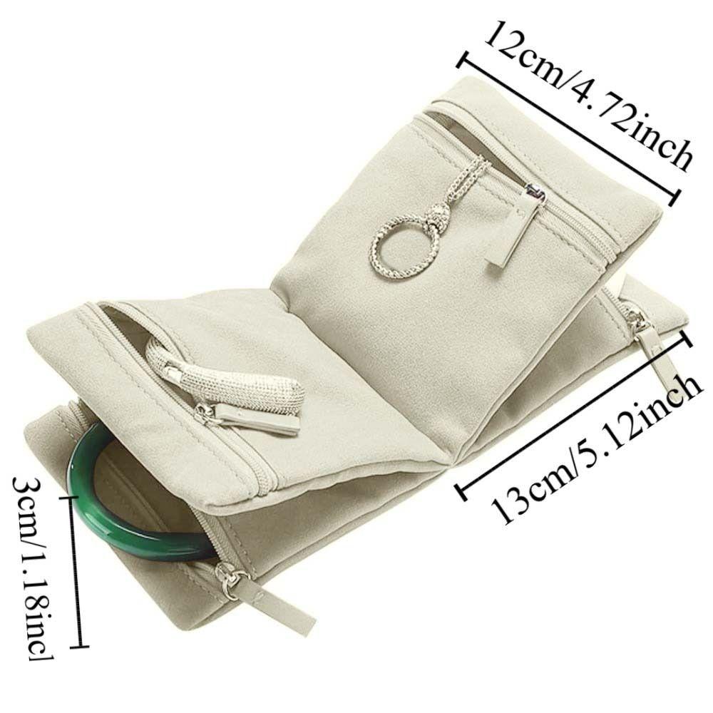 Foldable Travel Jewelry Storage Bag Multiple Compartments Clutch Bag Earrings Container  Travel