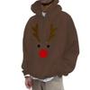 Christmas Clothing Print Deer Hooded Sweatshirt Couple Outfit Fashionable Casual Loose Long-sleeved Top