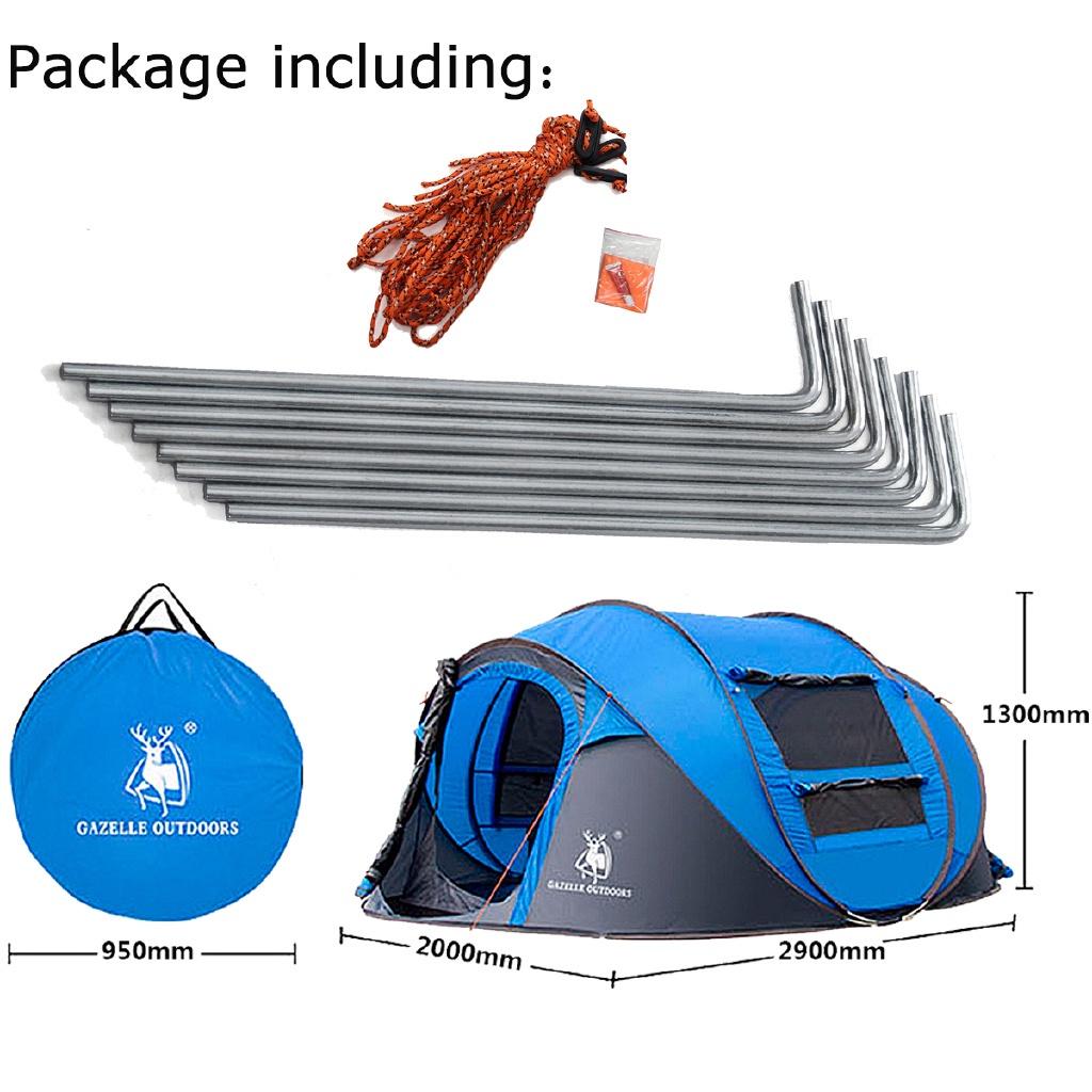3-4 Person Waterproof Instant Tent Set-Up Waterproof UV Protect 2 Doors Camping Shelter Outdoor Camping Hiking Tent