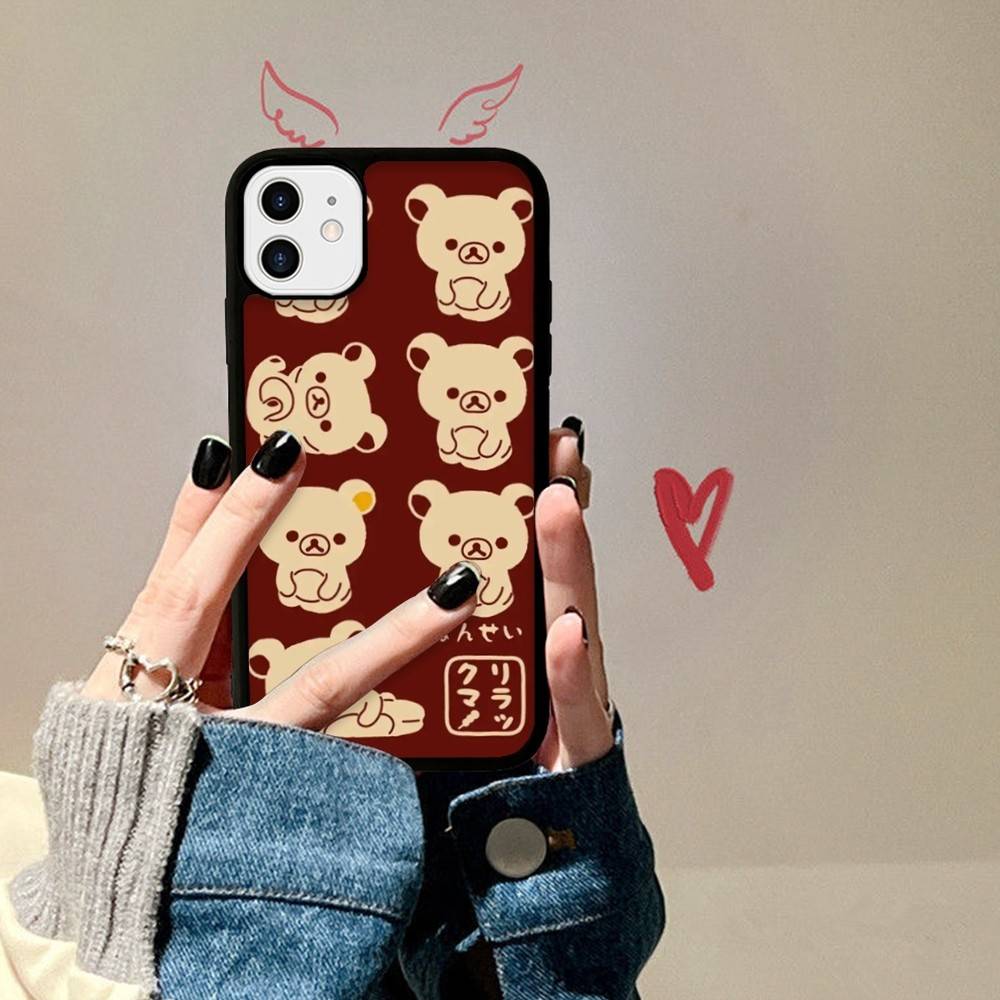 

Rilakkuma Anime Cute Cartoon For IPhone 17 16 Pro Max Air 15 14 13 12 Mini Plus 11 Hard PC+TPU Phone Back Cover iPhone 14 pro