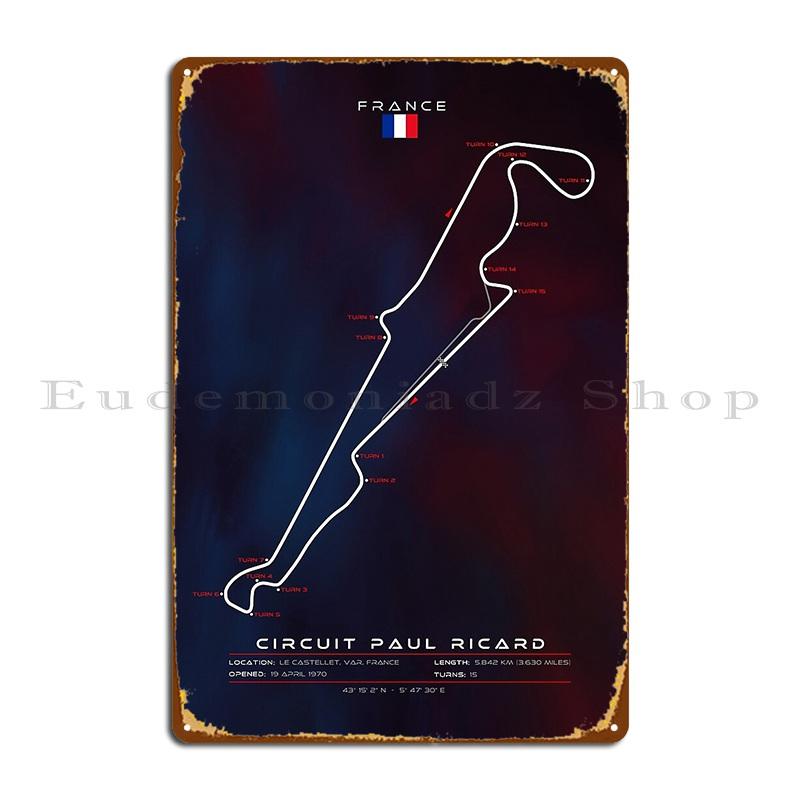 

Circuit Paul Ricard Metal Signs Designer Wall Cave Designing Wall Pub Home Tin Sign Poster 20x30cm（7.8x11.8inch）