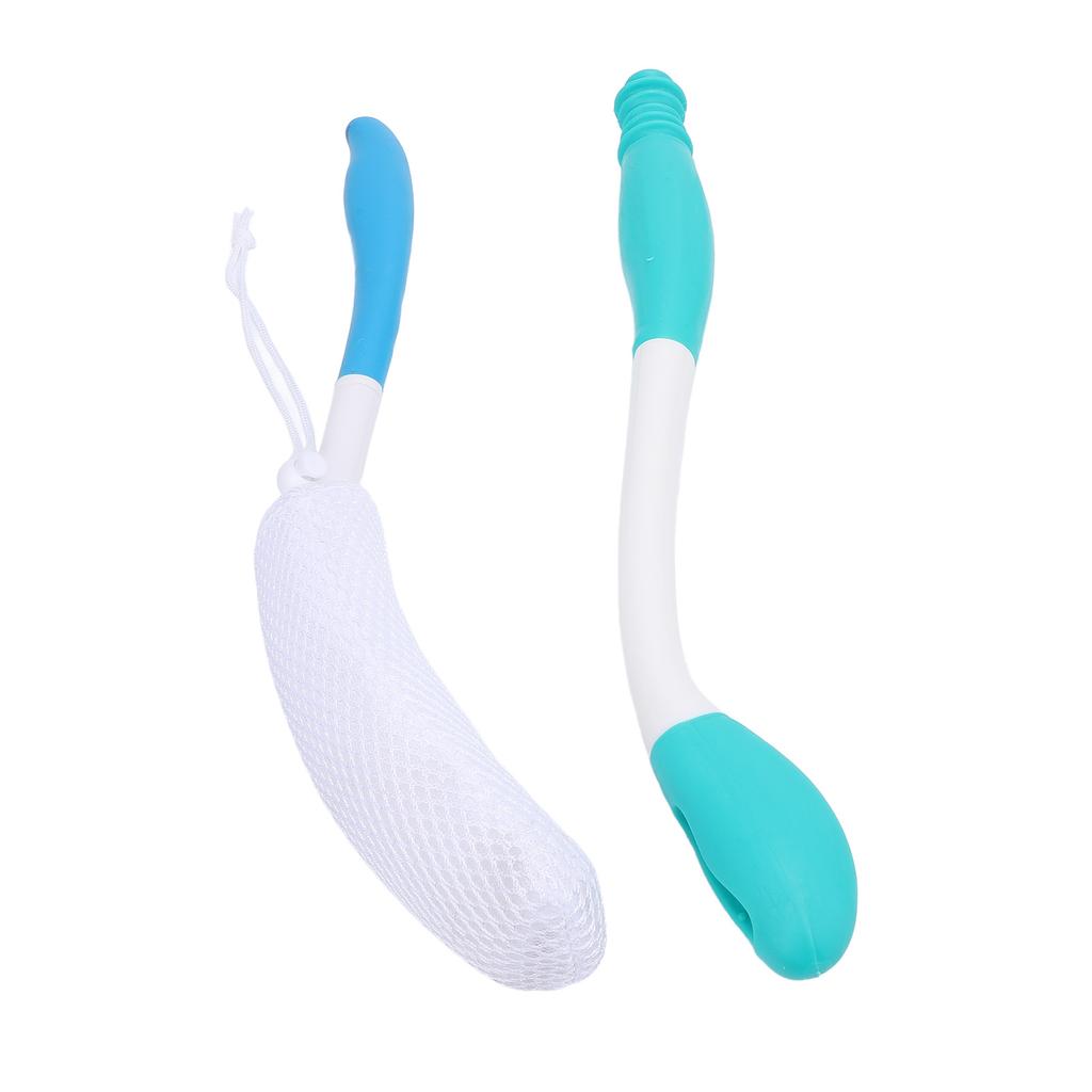 Strumento per pulire il sedere Ausilio per il bagno Pulitore per il sedere Manico curvo antiscivolo Set di spazzole per doccia e bagno