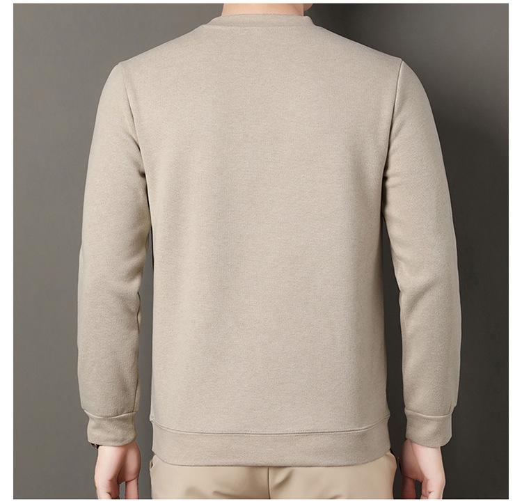 Men's Winter Plus Velvet Thick Warm Round Neck Hoodie - Casual and Versatile Base Layer Top