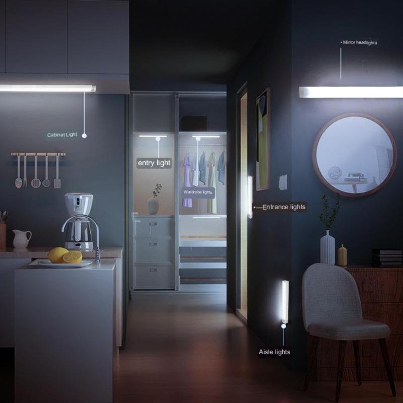Smart Human Sensing Portable Handheld Charging Night Light Strip Magnetic Suction Walkway Staircase Wine Cabinet Wardrobe Light