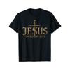 European Sizes Christ Saved My Life Christian Pattern T-shirt for Men's Casual Round Neck T-shirt