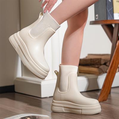 New Short Rain Boots Women's Fashion Outer Wear Rain Shoes Women's Adult Non-slip Water Shoes