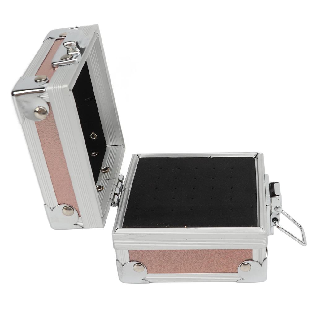 Nail Drill Bits Holder Container 25 Holes Aluminum Alloy Nail Grinding Bits Storage Box Organizer Multicolor