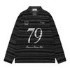Unisex Oversized Knit Sweatshirt With Striped Letter Print Loose Fit Long Sleeve Pullover Fall Casual Streetwear