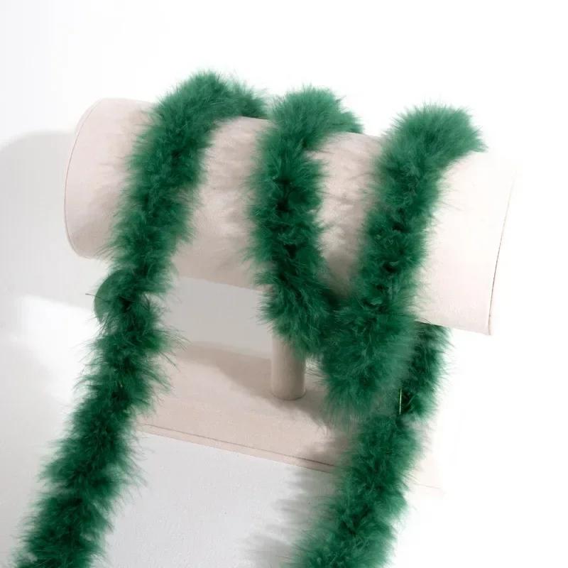 2M Real Natural Turkey Feathers Fluffy Marabou Feather Boa DIY Craft Sewing Trim Hat Costume Decor Wedding Party Accessories