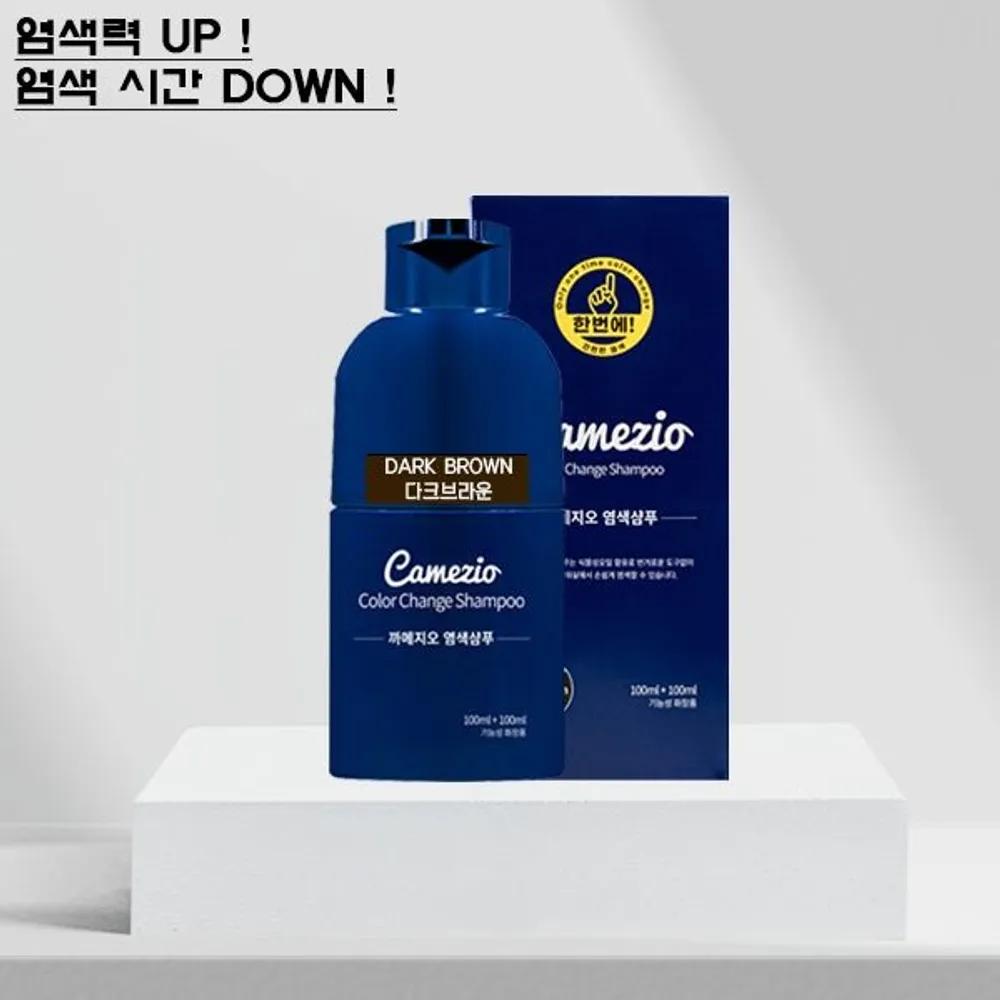 Camezio One-Shot Hair Dye Shampoo Dark Brown 200ml / Natural Black 200ml black