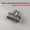 Stainless Steel 4-Point Thickened Male & Female Thread Live Joint Tee Gas/Water Pipe Elbow Fittings