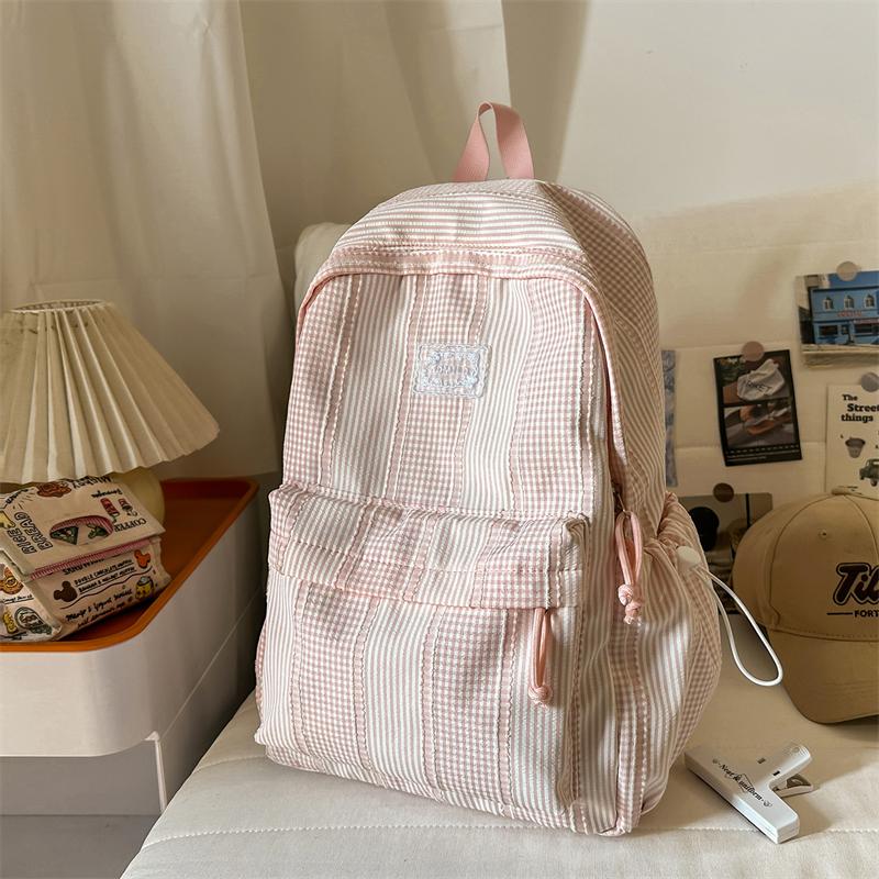 Campus Schoolbag Women's Plaid Backpack Junior Senior High School Students Large Capacity Travel Backpack