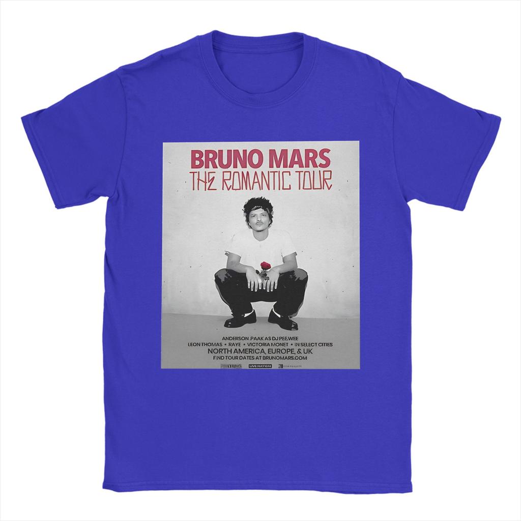 Bruno Mars The RoUnisextic Flower T Shirt Unisex Pure Cotton Novelty TShirts Crew Neck Tee Shirt Short Sleeve Tops Birthday Gift