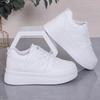 Spring New Style Korean Version Thick Bottom Heightening Sports Casual Shoes Women's Low Top PU Leather Sneakers