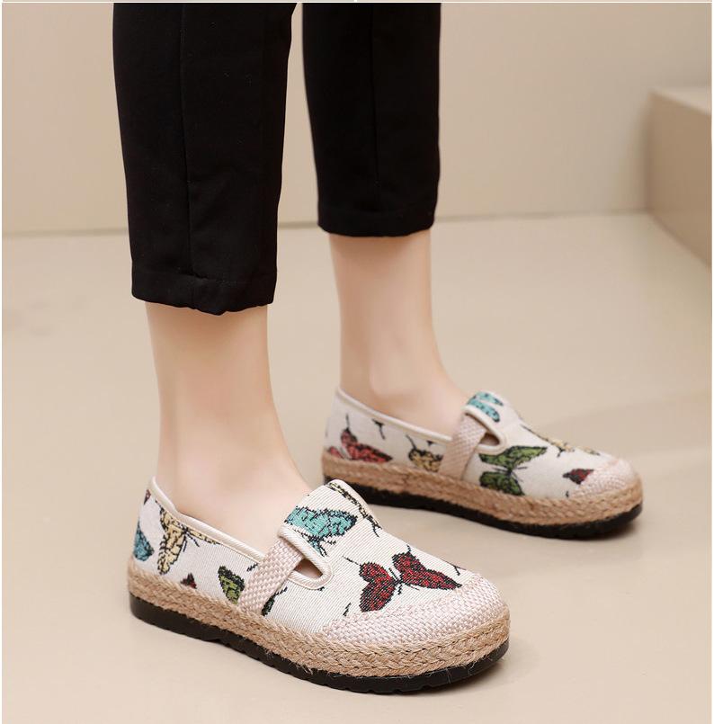 New Arrival 2024 Spring Women's Flat Casual Shoes Retro Beijing Style Slip-on Shoes