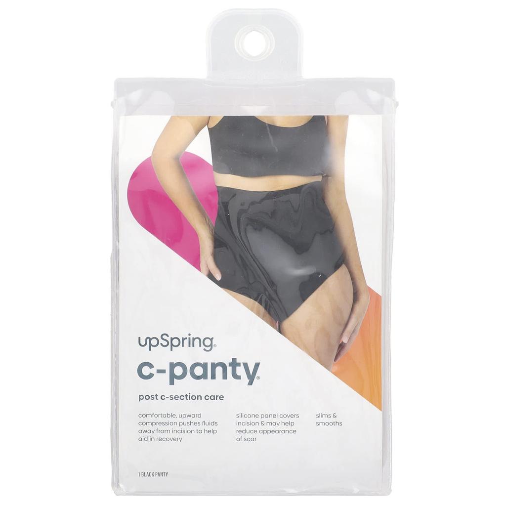 UpSpring, C-Panty®, post-cesarean section care, with silicone panels, high waist, 1X/2X, black, 1 piece