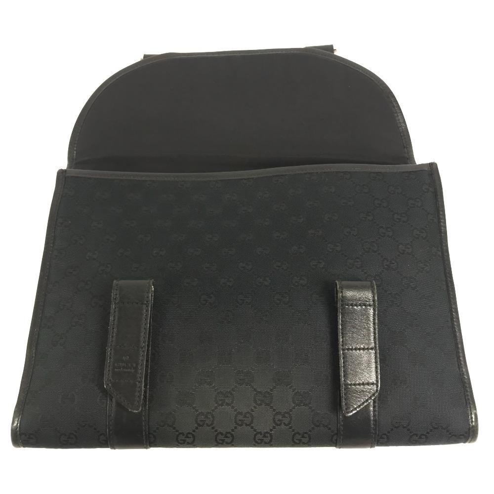 GUCCI 145852  Logo GG Bag Pouch Flap Cluch Bag Clutch bag GGCanvas/Leather Black