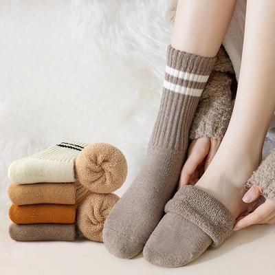 Calzini Lunghi Caldi con Velluto Plus e Lana Spessa Plus per Autunno e Inverno - Stile da Notte per Figlio/a