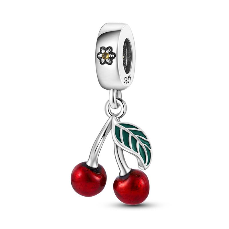 New Food Fruit Dessert Charms Fit Pendant Original Bracelets Copper Cake Strawberry Cherry Avocado Beads Diy Pendant Jewelry