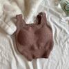 ITOOLIN Camisolas quentes de cashmere para mulheres de inverno com bojo de sutiã, regatas grossas de tricô, tops doces para mulheres
