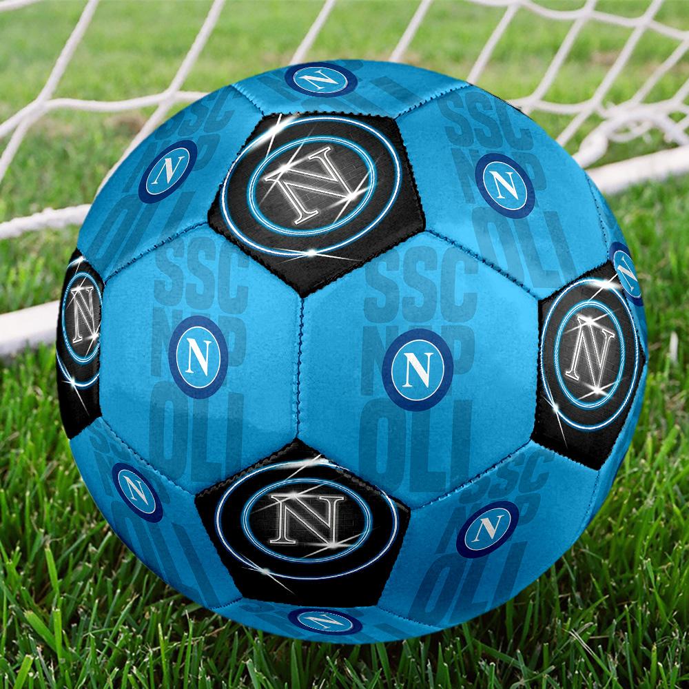 SSC Napoli club di calcio Pallone da calcio Indoor Misura 5 Colorato Cucito a Macchina PVC Pronto per la Competizione Resistente Alto Rimbalzo